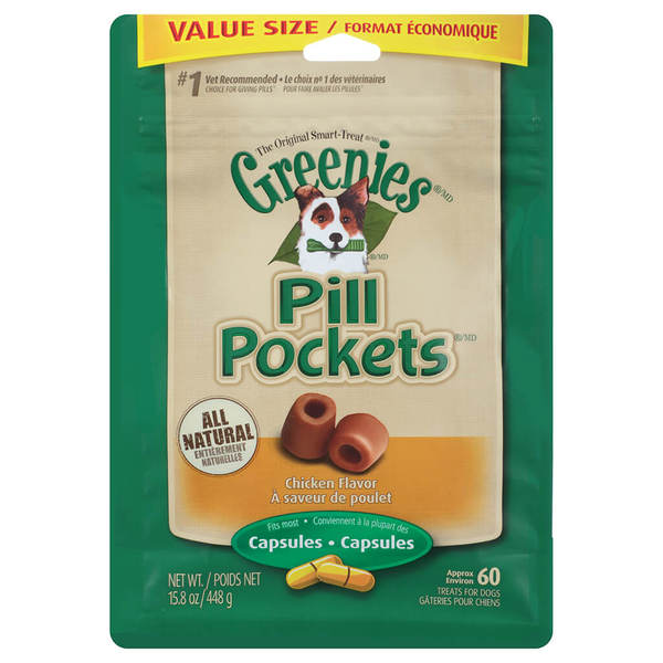 Greenies Dog Pill Pockets Chicken 60 Capsules 15.8oz / 448gm • Pets