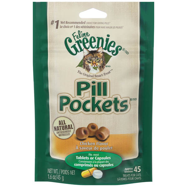 Feline Greenies Pill Pockets Chicken 45 Pack 1.6oz / 45gm • Pets West