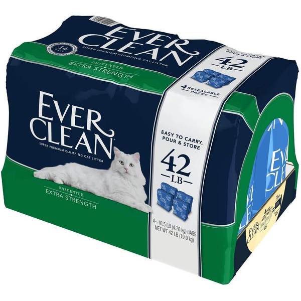 Ever Clean Extra Strength Cat Litter, Unscented 42lb / 19.1kg • Pets